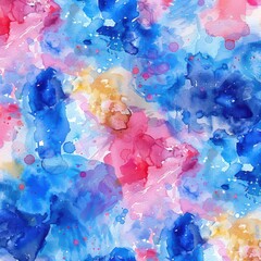 Abstract Watercolor Background in Vibrant Shades of Blue and Pink
