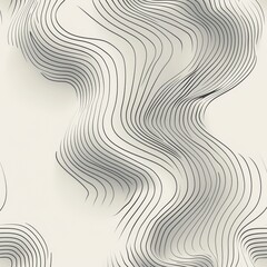 Abstract Wavy Lines on Light Background in Minimalist Style Design
