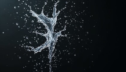 Obraz premium 黒背景に飛び散るリアルな水しぶき