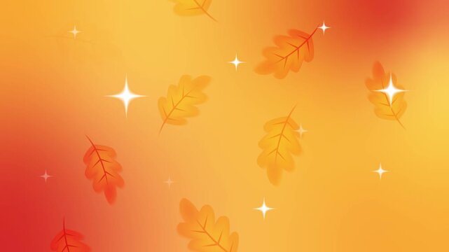 Animated autumn background with pumpkin and leaves in minimalist style with soft gradient. Motion graphics for websites, intros, and event backgrounds