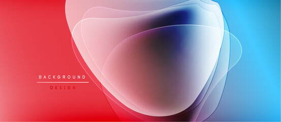 Abstract fluid shapes blend red, blue hues. Smooth gradients create dynamic visual effect. Modern design element for backgrounds.