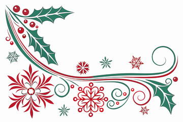 christmas card with holly