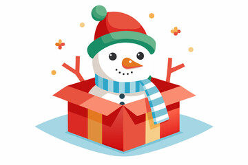snowman with gift
