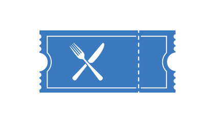 Meal Ticket Icon with Fork and Knife Illustration