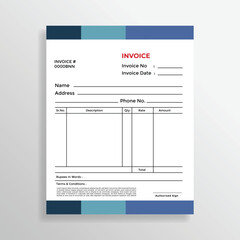 Contemporary Abstract Corporate Professional Company Invoice Template Vector Illustration File