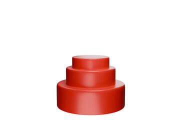 red podium color 3D, white, PNG