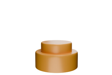 3d rendered illustration of a gold bar, podium color 3D, white	