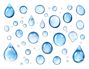 Collection of various water droplets