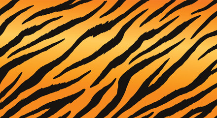 Orange Tiger Stripes Patterned Vector Background Illustration