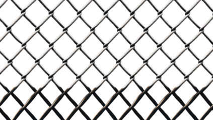 A close-up view of a metallic chain-link fence with a dark background. the intricate patterns and reflections. ideal for backgrounds or textures in design projects