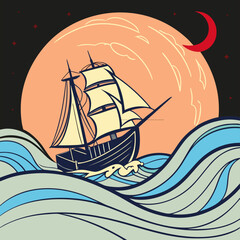 sailing ship on the sea