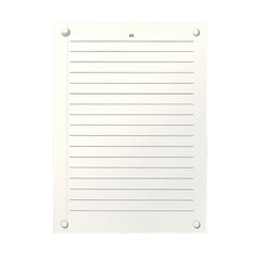 Blank lined paper, protected by clear acrylic