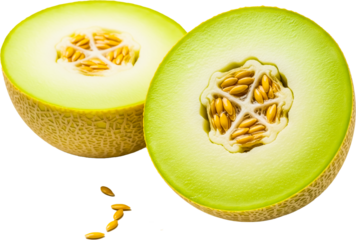 cut melon without background