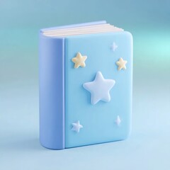 青い星柄の本の静物クローズアップ