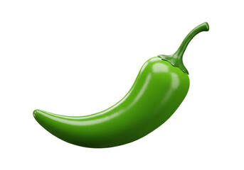 Isolated green chili pepper, hot culinary vegetable for sauces and Mexican meals