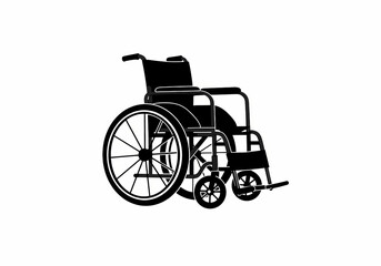 Fototapeta premium Free Transparent PNG Rustic Black and White Illustration of a Wheelchair
