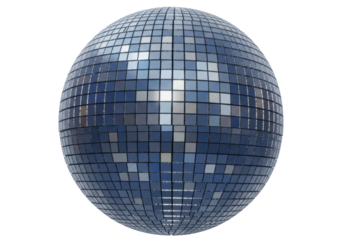 Isolated Disco Ball With Reflective Tiles on a Sphere for Clubs, Dances, Parties and Concerts