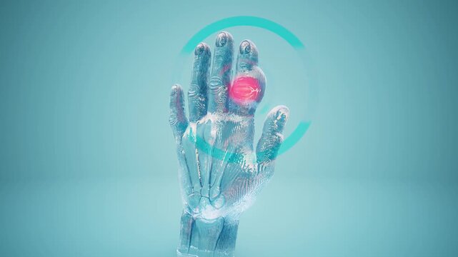 Conceptual 3D Animation of Gout in Finger Joint and Inflammation