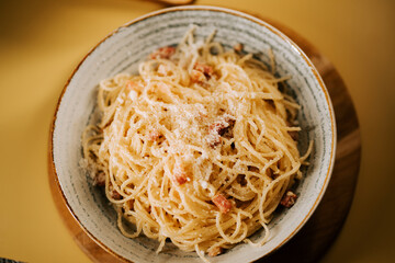 Delicious pasta bolognese served in a cozy setting ready to enjoy with friends and family