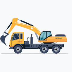 Naklejka premium yellow dump truck isolated