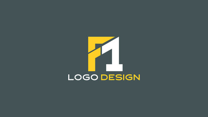 Modern F1 monogram logo design with bold geometric typography, ideal for professional branding, corporate identity, and creative business marketing projects