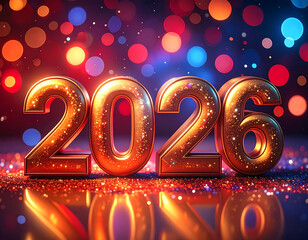 Golden 2026 New Year Celebration.