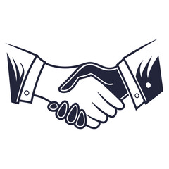 Vector art of a handshake illustration, symbolizing agreement, partnership, and collaboration in business, conveying trust, unity, and mutual understanding between parties