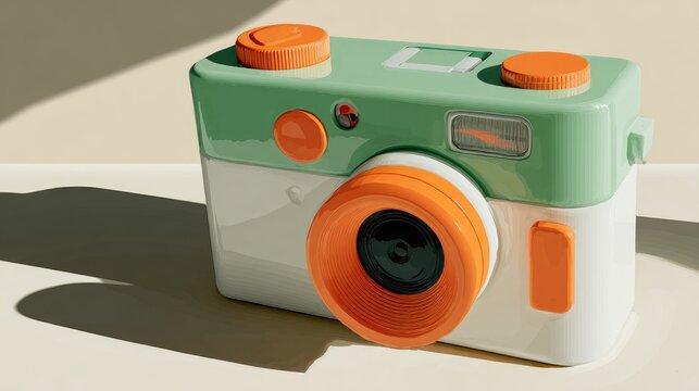 Colorful, stylized camera model, rendered in a 3d design. - Powered by Adobe