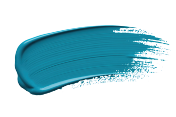 Abstract teal paint stroke on a transparent background, digitally created. background removed
