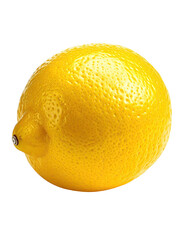 Close-up of a whole, ripe lemon, bright yellow with bumpy texture