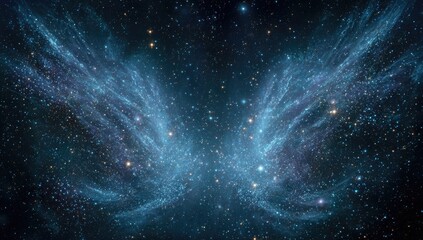 Obraz premium Cosmic wings of light in dark space