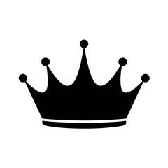 Vector illustration of black silhouette of a royal crown with five points