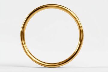 Polished gold ring, circular, smooth surface, subtle shadow