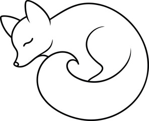 squirrel with acorn line art on transparent background