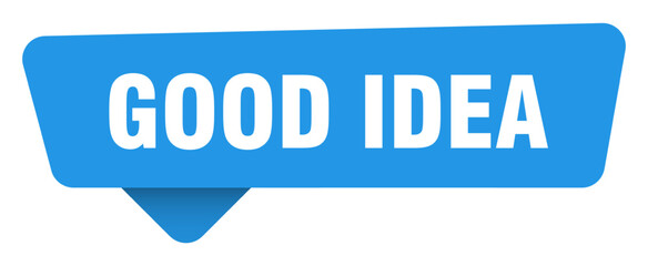 good idea sticker. good idea blue sign isolated on transpatent background