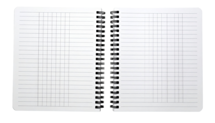 Open spiral-bound notebook with grid paper (7)