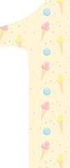 Festive numbers for birthdays. From 0 to 9. Vector illustration for cards, prints, and banners.