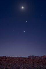 Stunning Planetary Alignment Shining in the Night Sky Over Tenerife, Spain