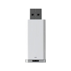 Rectangular white USB flash drive with silver accents