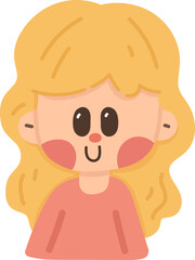 Cute cartoon girl. Cartoon doodle illustration