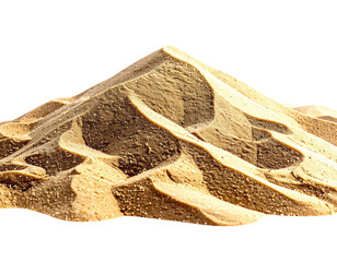 A sculpted pile of light tan sand