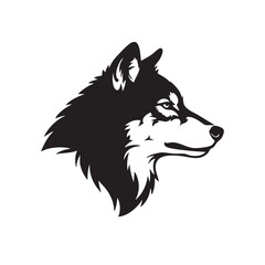 Fototapeta premium Vector illustration of a wolf head isolated on white, a wild animal and canine predator perfect for a tattoo