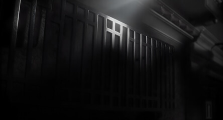 Monochromatic Architectural Detail: Shadowed Grille and Light