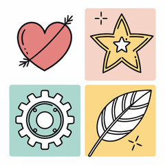 Symbols of Hope and Destination icone set