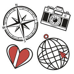 Symbols of Hope and Destination icone set