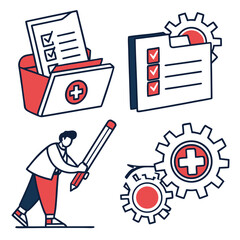 Symbols of Hope and Destination icone set