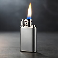Matte Silver Lighter Photo: Industrial Concrete Surface