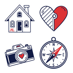 Symbols of Hope and Destination icone set