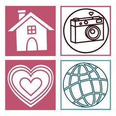 Symbols of Hope and Destination icone set