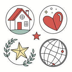 Symbols of Hope and Destination icone set